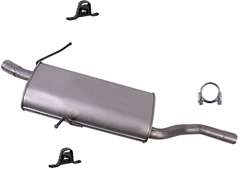 BESTPRICE Auspuff Schalldämpfer Set 1x Endschalldämpfer, mit Montagematerial Kompatibel mit BMW 3 (E46), 3 Coupe (E46)