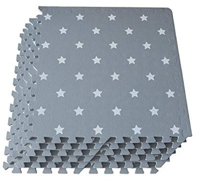Grey & Wite Interlocking Floor Foam Mat Living Room Kids Playmat Gardan Yoga Exercise Gym gymnastic Children's Bed Room Equipment Soft Foam Tiles
