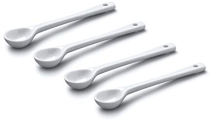 Wm Bartleet & Sons Set of 4 Traditional Porcelain Mustard & Salt Spoon (11cm) – White