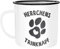 MoonWorks® Kaffee-Tasse Spruch Herrchens Trinknapf Hundepfote-Motiv Becher Bürotasse Tasse Hundeliebhaber 325 ml weiß-schwarz Emailletasse