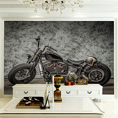Fototapete Retro schönes Motorrad 3D WanddurchbruchWandbild Motivtapeten Vlies-Tapeten Tier Mauer 200x140cm