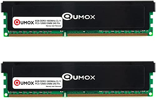 QUMOX Memoria DIMM DDR3 1600 1600 1600 MHz PC3-12800 (240 PIN) de 16 GB (2 x 8 GB)