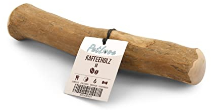PetLove Kaffeeholz für Hunde • Kauholz Hund als Hundespielzeug & Zahnpflege • Holzknochen für Hund • Ohne Koffein • Größe: M • Für mittlere & größere Hunde