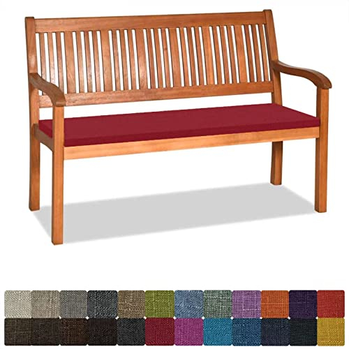 Orumrud Bankauflage Stuhlkissen Bankkissen mit Krawatte Waschbar,80x30x5cm,1 2 3 4-Sitzer Sitzkissen rutschfeste Auflage für Gartenbank,Küche,Terrasse Innen und Außenbereich,Dicker Leinenstoff,Rot