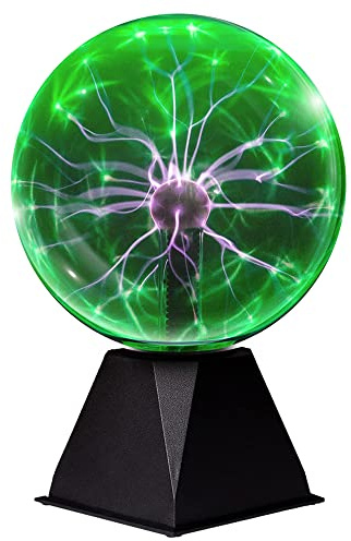 mcoplus 17.8 cm Grün Plasma Ball Plasma Lampe Plasma Elektrische Nebel Lightening Ball Touch & Sound Sensitiv für Party Home Dekorationen Geschenk für Urlaub und Geburtstag Neuheit Spielzeug