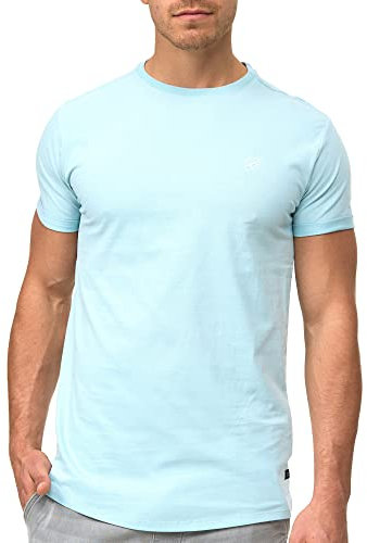 Indicode Herren Kloge T-Shirt mit Rundhals-Ausschnitt | Herrenshirt Sommershirt Blue Wave, M
