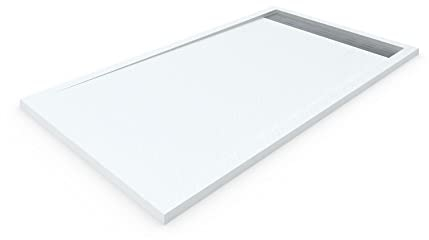Plato de ducha de Resina con Marco ALLSTONE - Todas las medidas - 6 colores - Válvula y rejilla de regalo - 70X90 CM Blanco Ral. 9003