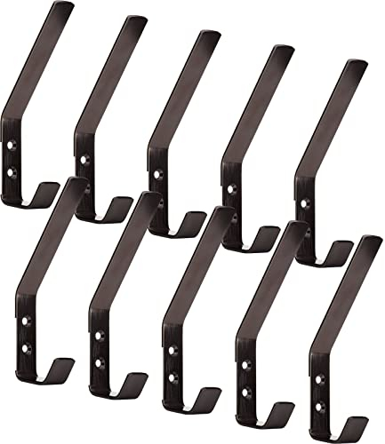 SOTECH 10 x Kleiderhaken Loxten 142 x 20 x 45 mm anthrazit, Garderobenhaken aus echt Edelstahl, Wandhaken mit 3 mm Materialstärke, Jackenhaken mit abgerundeten Kanten