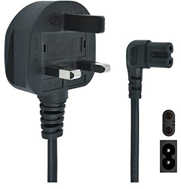 Câble d'alimentation Figure 8 1 m – Angle de 90 degrés IEC C7 Câble d'alimentation universel – Compatible avec PS5, Xbox Series X, Smart TV LED, Samsung TV, LG TV, Sony TV