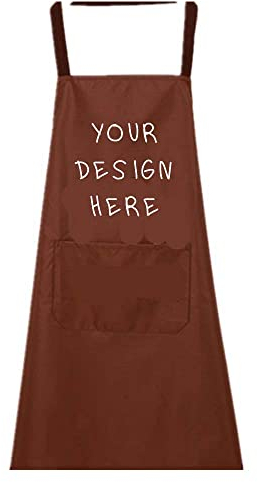 ZMvise Delantal de cocina personalizado personalizado con texto en inglés Custom Your Design unisex para mujeres y hombres, Marrón, talla única