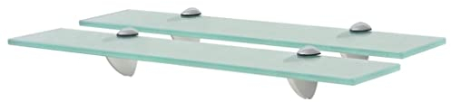 FIRBNUS 50x10x0.8 cm 2 uds Estante Flotante de Cristal Estanteria Baño Estante de Exhibición Estante Colgante Estantería Transparente Baldas Pared Libreria Cristal de Seguridad Templado