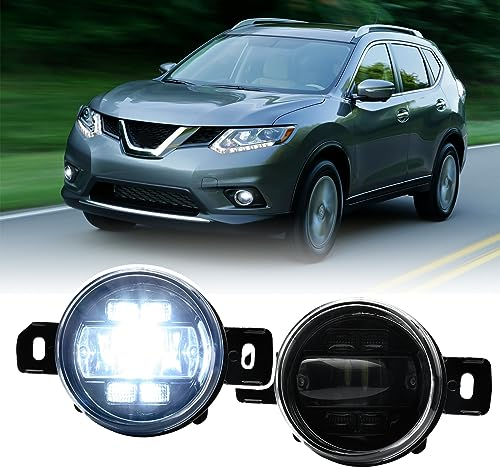 njssjd LED-Nebelscheinwerfer mit DRL-Blinker-Baugruppe für N.issan Q.ashqai J10, X-Trail T30 T32, R.enault Clio II III Frontstoßstangen-Nebelscheinwerfer
