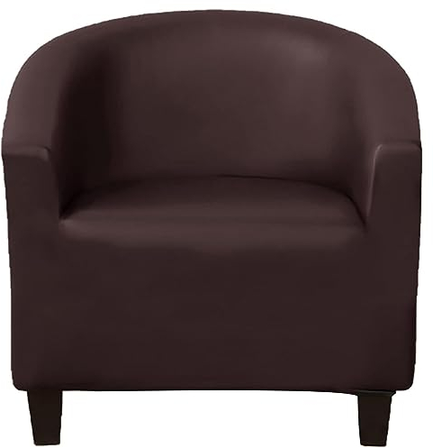 Leomix Wasserdichter Wannenstuhl-Schonbezug, PU-Clubsessel-Schonbezug, Stretch-Sesselbezug, weicher Fassstuhlbezug, runder Sofabezug mit elastischem Boden,E