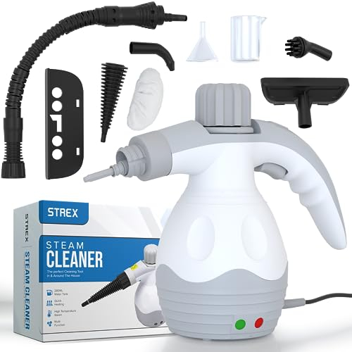 Strex Dampfreiniger Extra Leistungsstark - 1200W 4bar - Tragbar - All-in-One Multifunktions-Handdampfreiniger - Fleckenreiniger