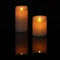 Marrakesch Orient & Mediterran Interior 2er Set LED Kerze aus Echtwachs mit Timer 10cm und 15cm gross | Kerzen mit Flackerndes warmweißes Licht und 3D Flamme
