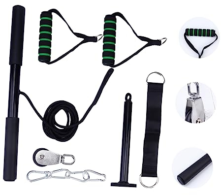 Happyyami 1 Satz Fitness-kit LAT Krafttrainer Fitness-riemenscheiben-Set Fitness Arm Trainer Trainingsbänder Zubehör Für Widerstandsbänder Fitness-Bands Armkrafttrainer Kabel Werkzeug Metall