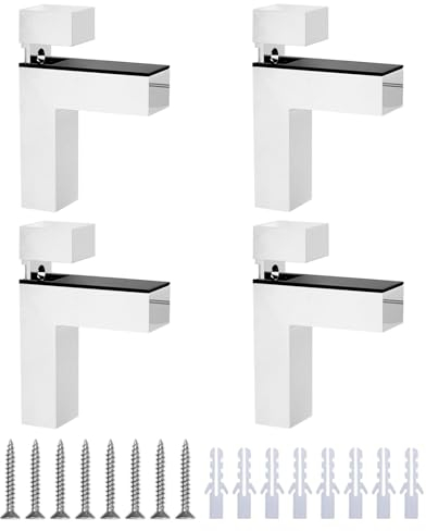 GmeDhc Glasklemme, 4 Stück Glasklemme, Gebürstet fertig, Klemmhalter Glas für 3-25MM Dickes Glas, Glasklemmhalter für Balustrade Treppe Handlauf, Silber