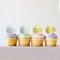 iwiio 12Pcs Fathers Day Cake Toppers, Fathers Day Decorations, 2 Inch Circle Acrylic Disc, Best Dad Ever Gold Fathers Day Cupcake Toppers for Birthday Party Cake Supplies