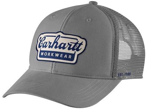 Carhartt Herren 106738 Rugged Flex™ Twill Mesh Back Script Patch Cap, Stahl, Einheitsgröße