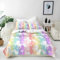 ANHOPE Bunte Regenbogen Einhorn Sterne Bettwäsche Set 3 Teilig Weich Bettbezug 200x200 cm & 2 Kissenbezug 80x80 cm Microfaser Bettbezüge Set mit Reißverschluss Bettdeckenbezug für Kinder Mädchen