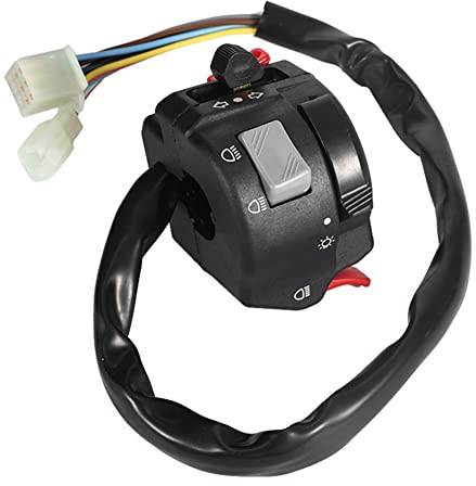 Interruttore Manubrio Motocicletta con Luce Alta/Bassa, Frecce, Clacson e Luce Sorpasso - Compatibile con Manubri 22mm - Sostituzione Diretta Originale