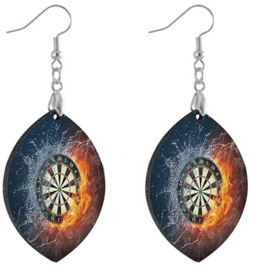Dartscheiben-Ohrringe für Damen, Teenager, Mädchen, Wassertropfen-Dart-Ohrringe, leichte Ohrringe, Schmuck-Set für Geschenke, Versilbertes Kupfer