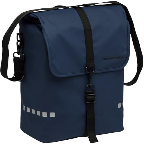 New Looxs Odense Single - Fahrradtaschen für Gepäckträger - Seitentasche Fahrrad mit Schultergurt - E-Bikes Geeignet - Leicht Fixierbare Fahrradtasche hinten - Dunkelblau