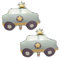 2PCS Mattes Car Balloon Police Car Balloons Large Beautiful Caricature Decor Kid Birthday Party Decoration for Boys & Girls