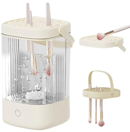 Nettoyant pour pinceaux de maquillage, électrique, rechargeable par USB, appareil de nettoyage automatique pour pinceaux de maquillage de toutes tailles (C)