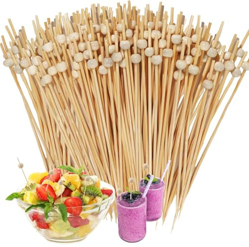 Lot de 200 brochettes à cocktail de 12 cm - Pour amuse-bouches - Pour l'été - Fête de mariage - Pour les collations, les amuse-bouches, Noël, les fêtes d'anniversaire