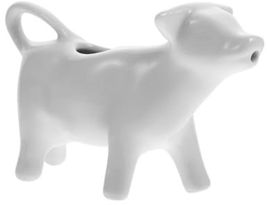Pichet à sirop, petit pichet à lait en porcelaine blanche, pichet en céramique animal mignon, pot à crème à lait, pot à sirop de café, carafe à sauce avec poignée, pot de sirop portable pour la