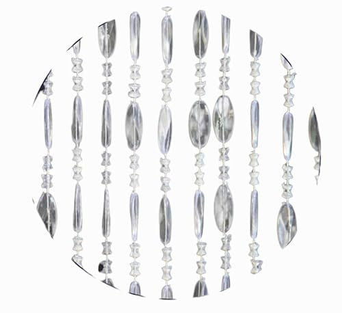 SpazioTessile Tenda Perline Colorate In PVC Antimosca Universale per Porta Finestra 8 Varianti (Trasparente, 140x240 112 Fili)