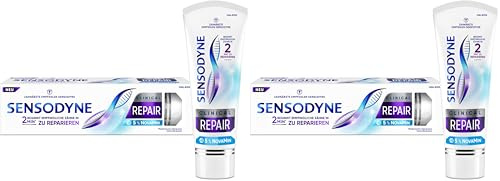 Sensodyne Clinical REPAIR, Zahnpasta für empfindliche Zähne mit 5% NovaMin, für langanhaltende Linderung, 75ml (Packung mit 2)