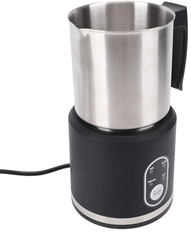 lyrlody Espumador de Leche Eléctrico Automático 4 en 1, Acero Inoxidable, para Leche Fría y Caliente, Espuma y Chocolate Caliente, Negro