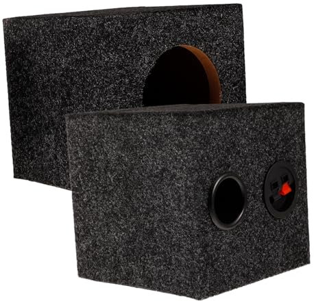 NUOBESTY Carcasa del Altavoz De Caja De Subwoofer Individual para Automóvil Caja De Subwoofer Cuadrada Suministro De Reacondicionamiento Caja De Alfombrada Sellada Reemplazo De De