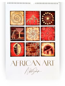 African Art 2026 Kunst Kalender direkt von Künstlerin Natalia Schäfer Wandkalender DIN A3 Afrika