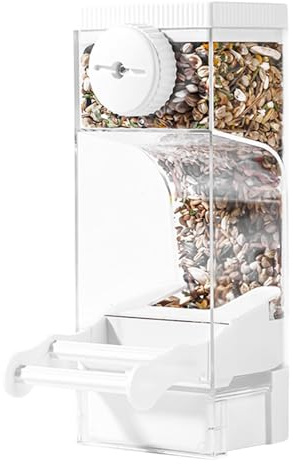 Vogelkäfig-Futterspender, automatischer Futternapf, Doppelständer mit transparentem Design, Futterspender für Volieren-Finken-Mönchspapageien, Versorgungspaket, Käfig-Futterspender für Haus,