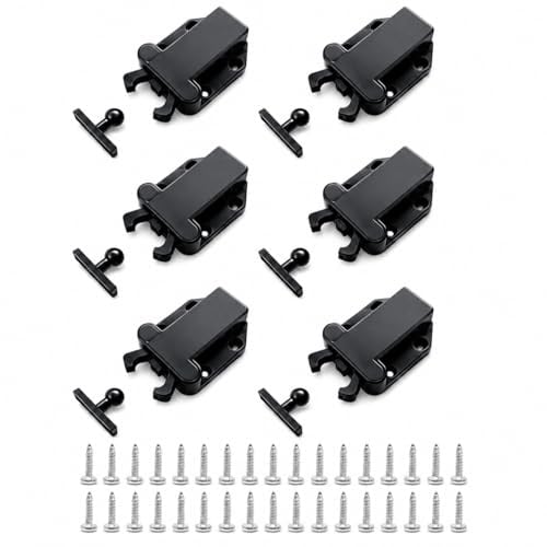 6SETS Türriegel mit Touch-Entriegelung, push to open türöffner Inklusive Schrauben, Für Möbel Mit Sanfter Führung Zum Drücken Zum Öffnen Der Schublade Und Tür Automatischer Türöffner