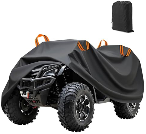 ASICPLB Quad Abdeckplane ATV Abdeckung für Aeon Cobra 450 Hunter 2016–2024, Quad Abdeckung mit Winddichte und Reflektionsstreifen, Reißfeste Kratzfest für Alle Jahreszeiten Geeignet,A Orange