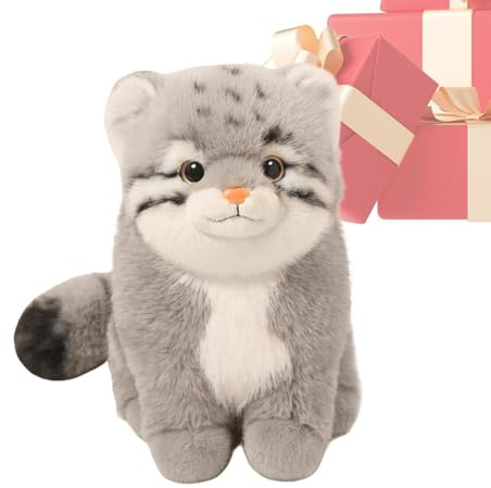 Generisch Pallas Cat Stuffed Animal - 11.81 Inches, Soft Plush Toy, Cuddly Cat Doll | PP Cotton Filled Cushion, Cute Home Decoration for Bedroom, Game Room, Couch, Car, Bed, Kids and Adults