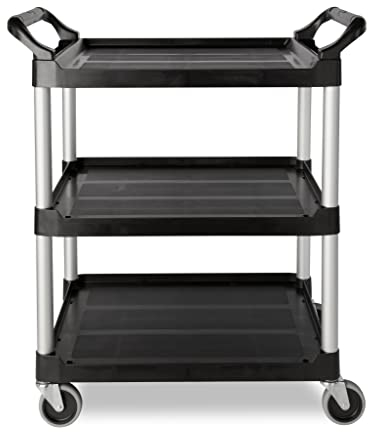 Rubbermaid Commercial Products FG342488BLA Mehrzweckwagenv mit 3 Böden, Schwarz
