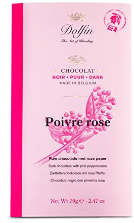 Dolfin - Chocolat - Tablette chocolat noir au poivre rose