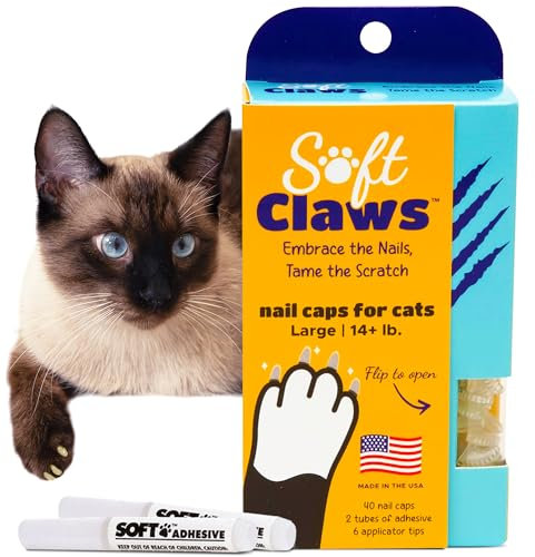 SOFT CLAWS Kit de Protège-Griffes pour Chats Adultes Transparent – LARGE