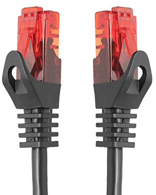 BIGtec - Cable de red Gigabit Ethernet (2 conectores RJ45, cat. 5e, cable de par trenzado UTP, 1000 Mbit/s, para conmutadores, conexiones DSL, paneles de conexiones, routers, modems, WAP) 15m - schwarz