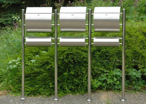 Edelstahl-Standbriefkasten Rico 1er, 2er, 3er oder 4er (RICO 3er)