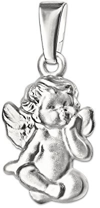 CLEVER SCHMUCK Pendentif en forme d'angelot assis en tailleur 12 mm En argent Sterling 925 satiné mat