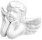 Holst Porzellan PSEN 001 Porzellanfigur Engel Träumer, weiß, 11 x 17 x 12.5 cm