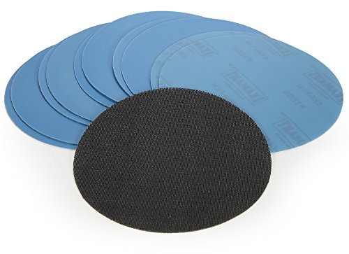 16 Stück Schleifscheiben 150 mm Klett im Set Korn 60-400 + Klettauflage