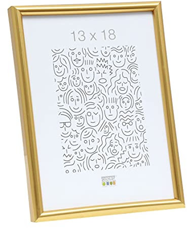 Deknudt Frames - Cadre photo en résine pour photo 13x18cm - doré - pour accrocher ou poser - pour affiches ou posters - S011A4 13x18