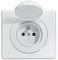 LEGRAND - Prise Electrique Murale avec Terre Céliane Surface + Plaque - Prise Etanche IP44 - Prise Affleurante avec Socle Rétractable - Fabriqué En France - Blanc